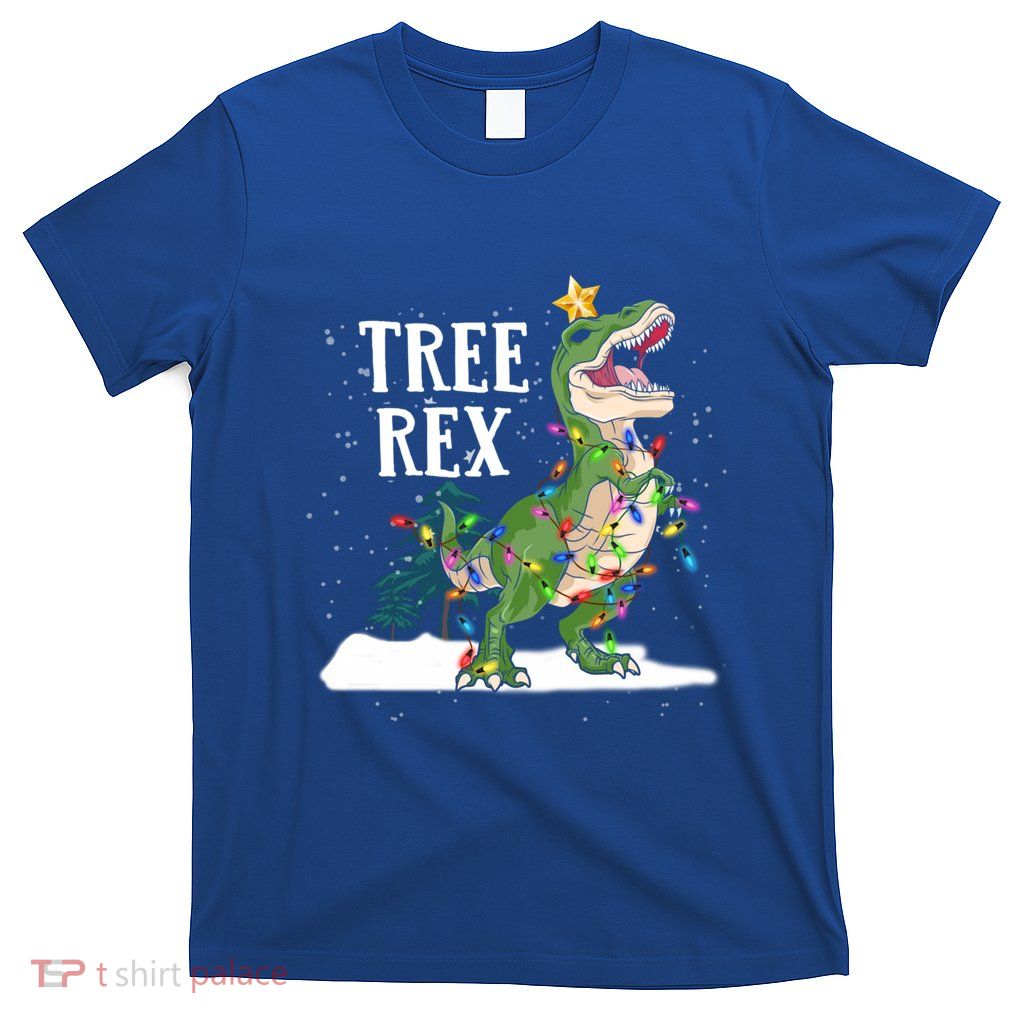Dinosaur Trex Christmas Lights Funny Tree Rex Funny Gift T-Shirt