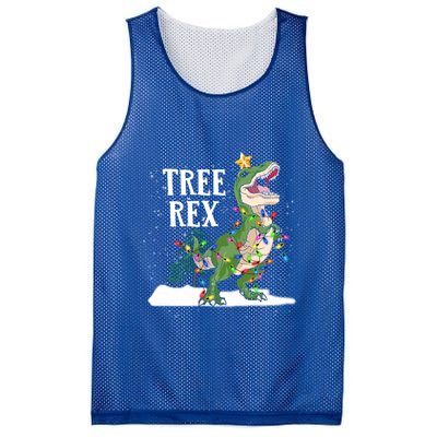 Dinosaur Trex Christmas Lights Funny Tree Rex Funny Gift Mesh Reversible Basketball Jersey Tank