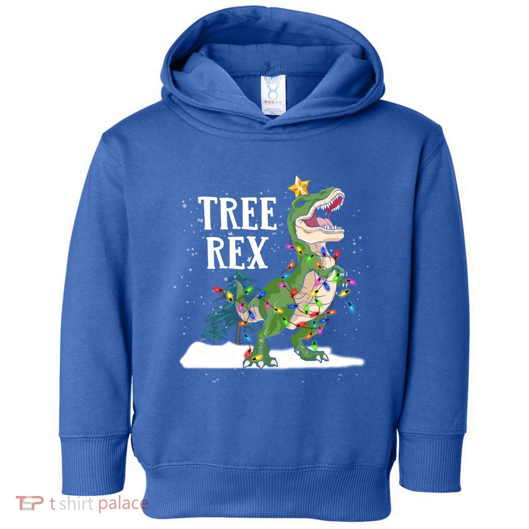 Dinosaur Trex Christmas Lights Funny Tree Rex Funny Gift Toddler Hoodie
