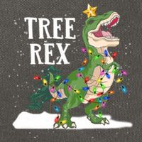 Dinosaur Trex Christmas Lights Funny Tree Rex Funny Gift Cotton Canvas Backpack