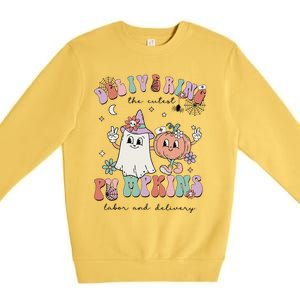 Delivering The Cutest Pumpkins Labor And Delivery L&D Nurse Premium Crewneck Sweatshirt