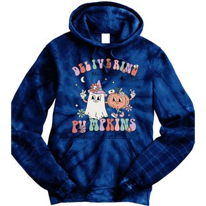 Delivering The Cutest Pumpkins Labor And Delivery L&D Nurse Tie Dye Hoodie