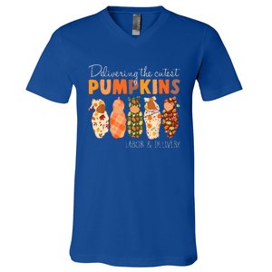 Delivering The Cutest Pumpkins Labor & Delivery Nurse Fall V-Neck T-Shirt