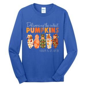 Delivering The Cutest Pumpkins Labor & Delivery Nurse Fall Tall Long Sleeve T-Shirt