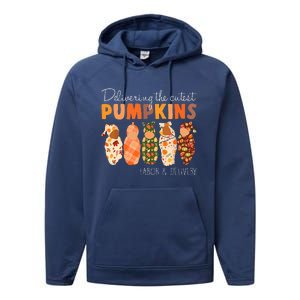 Delivering The Cutest Pumpkins Labor & Delivery Nurse Fall Performance Fleece Hoodie