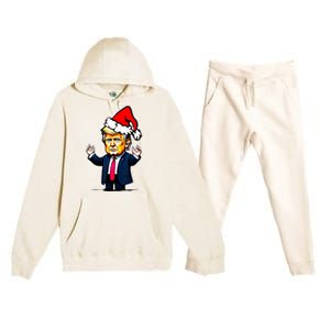 Donald Trump Christmas For Dads & Women Christmas Trump Premium Hooded Sweatsuit Set