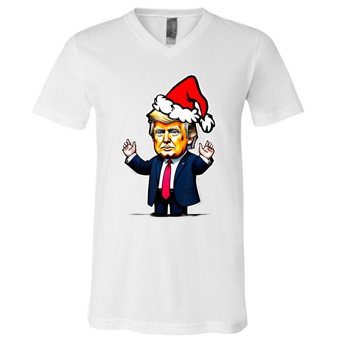 Donald Trump Christmas For Dads & Women Christmas Trump V-Neck T-Shirt