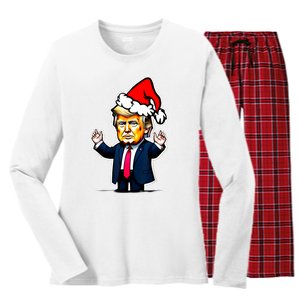 Donald Trump Christmas For Dads & Women Christmas Trump Women's Long Sleeve Flannel Pajama Set 