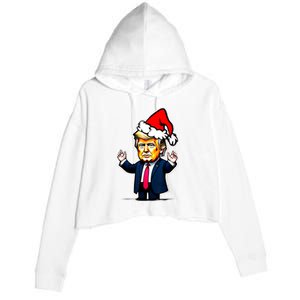 Donald Trump Christmas For Dads & Women Christmas Trump Crop Fleece Hoodie