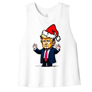 Donald Trump Christmas For Dads & Women Christmas Trump Women's Racerback Cropped Tank