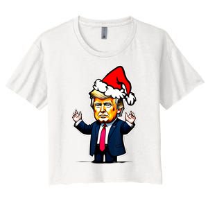 Donald Trump Christmas For Dads & Women Christmas Trump Women's Crop Top Tee