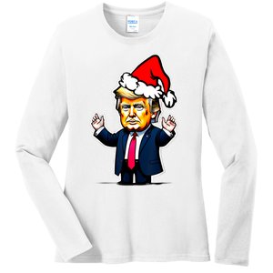 Donald Trump Christmas For Dads & Women Christmas Trump Ladies Long Sleeve Shirt