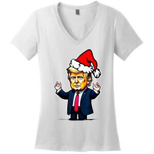 Donald Trump Christmas For Dads & Women Christmas Trump Women's V-Neck T-Shirt