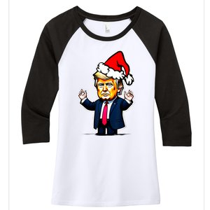 Donald Trump Christmas For Dads & Women Christmas Trump Women's Tri-Blend 3/4-Sleeve Raglan Shirt