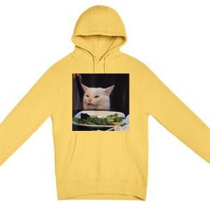 Dinner Table Cat Meme Funny Internet Yelling Confused Gift TShirt Premium Pullover Hoodie