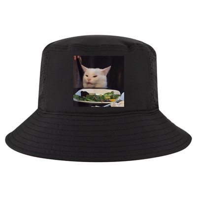 Dinner Table Cat Meme Funny Internet Yelling Confused Gift TShirt Cool Comfort Performance Bucket Hat