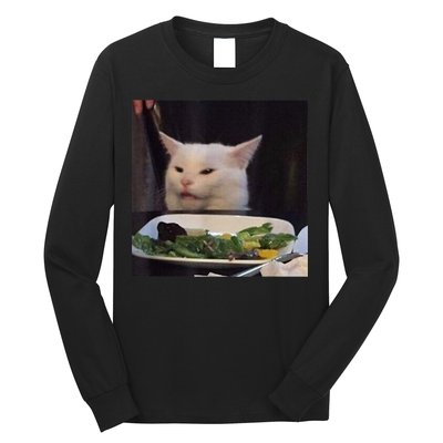 Dinner Table Cat Meme Funny Internet Yelling Confused Gift TShirt Long Sleeve Shirt