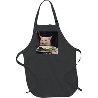 Dinner Table Cat Meme Funny Internet Yelling Confused Gift TShirt Full-Length Apron With Pockets