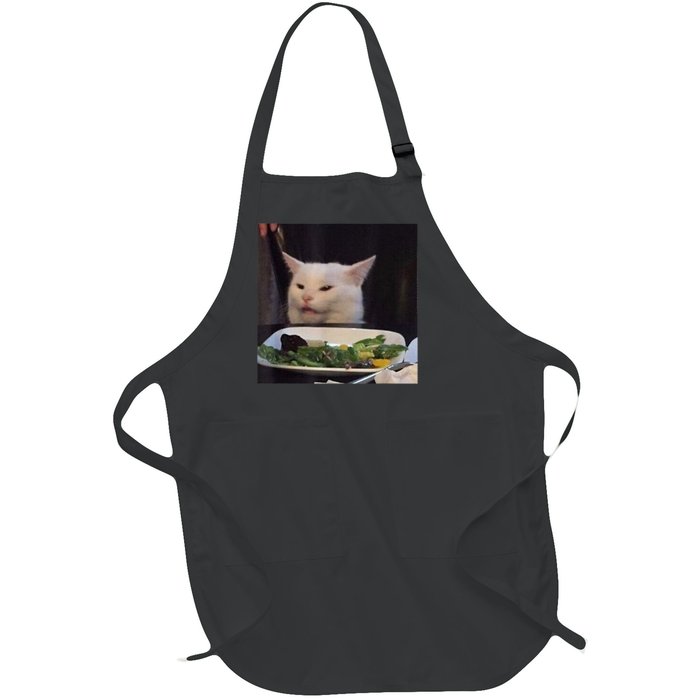 Dinner Table Cat Meme Funny Internet Yelling Confused Gift TShirt Full-Length Apron With Pockets