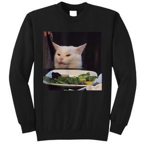 Dinner Table Cat Meme Funny Internet Yelling Confused Gift TShirt Sweatshirt