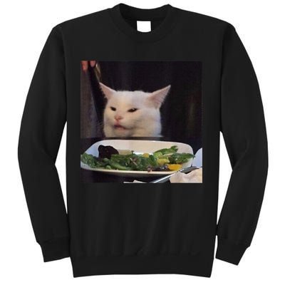 Dinner Table Cat Meme Funny Internet Yelling Confused Gift TShirt Sweatshirt