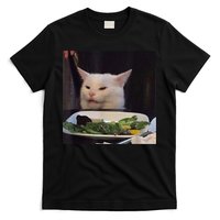 Dinner Table Cat Meme Funny Internet Yelling Confused Gift TShirt T-Shirt