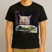 Dinner Table Cat Meme Funny Internet Yelling Confused Gift TShirt T-Shirt