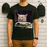 Dinner Table Cat Meme Funny Internet Yelling Confused Gift TShirt T-Shirt