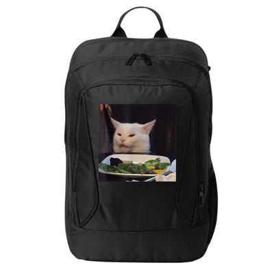 Dinner Table Cat Meme Funny Internet Yelling Confused Gift TShirt City Backpack