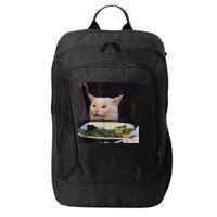 Dinner Table Cat Meme Funny Internet Yelling Confused Gift TShirt City Backpack