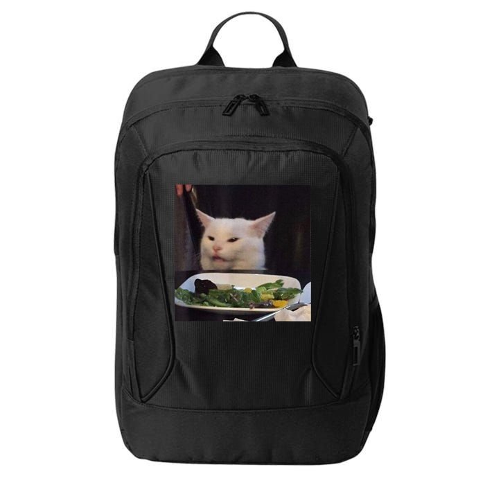 Dinner Table Cat Meme Funny Internet Yelling Confused Gift TShirt City Backpack