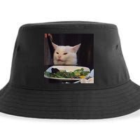 Dinner Table Cat Meme Funny Internet Yelling Confused Gift TShirt Sustainable Bucket Hat
