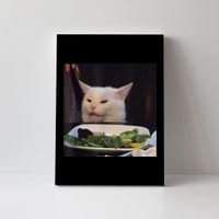 Dinner Table Cat Meme Funny Internet Yelling Confused Gift TShirt Canvas