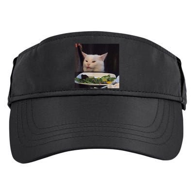 Dinner Table Cat Meme Funny Internet Yelling Confused Gift TShirt Adult Drive Performance Visor