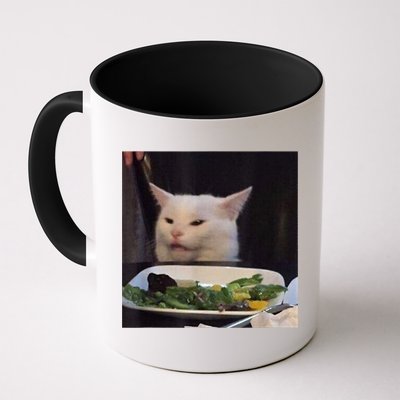 Dinner Table Cat Meme Funny Internet Yelling Confused Gift TShirt Mug