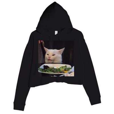 Dinner Table Cat Meme Funny Internet Yelling Confused Gift TShirt Crop Fleece Hoodie