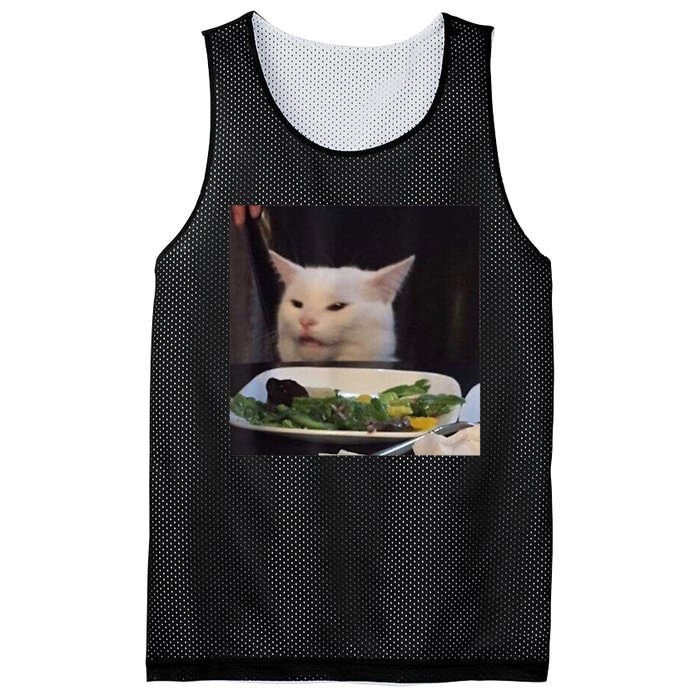 Dinner Table Cat Meme Funny Internet Yelling Confused Gift TShirt Mesh Reversible Basketball Jersey Tank