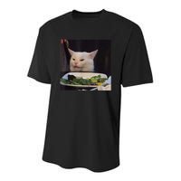 Dinner Table Cat Meme Funny Internet Yelling Confused Gift TShirt Youth Performance Sprint T-Shirt