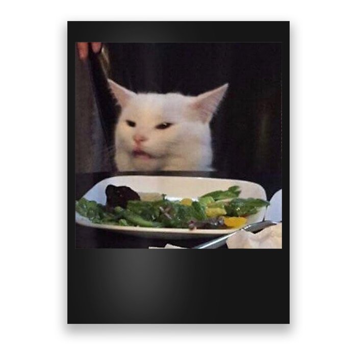 Dinner Table Cat Meme Funny Internet Yelling Confused Gift TShirt Poster