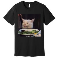 Dinner Table Cat Meme Funny Internet Yelling Confused Gift TShirt Premium T-Shirt