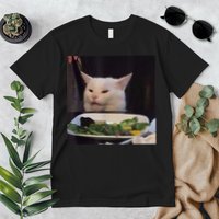 Dinner Table Cat Meme Funny Internet Yelling Confused Gift TShirt Premium T-Shirt