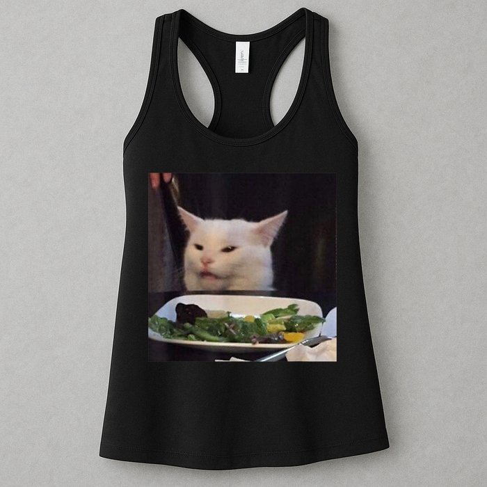 Dinner Table Cat Meme Funny Internet Yelling Confused Gift TShirt Womens Tank Top