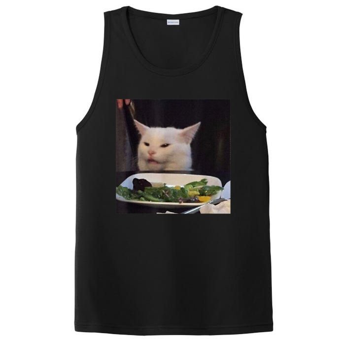 Dinner Table Cat Meme Funny Internet Yelling Confused Gift TShirt PosiCharge Competitor Tank