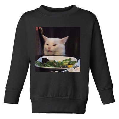 Dinner Table Cat Meme Funny Internet Yelling Confused Gift TShirt Toddler Sweatshirt