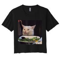 Dinner Table Cat Meme Funny Internet Yelling Confused Gift TShirt Crop Top