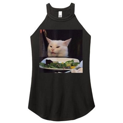 Dinner Table Cat Meme Funny Internet Yelling Confused Gift TShirt Women's Perfect Tri Rocker Tank