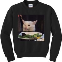 Dinner Table Cat Meme Funny Internet Yelling Confused Gift TShirt Kids Sweatshirt