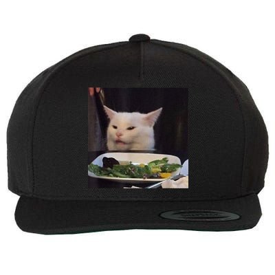 Dinner Table Cat Meme Funny Internet Yelling Confused Gift TShirt Wool Snapback Cap