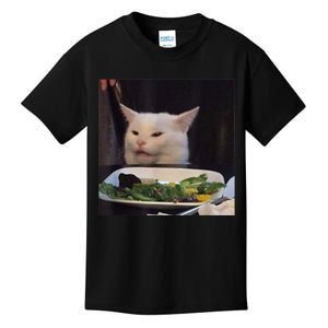 Dinner Table Cat Meme Funny Internet Yelling Confused Gift TShirt Kids T-Shirt