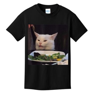 Dinner Table Cat Meme Funny Internet Yelling Confused Gift TShirt Kids T-Shirt